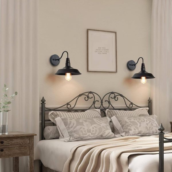 LNC Black Gooseneck Wall Sconces Barn Warehouse Farmhouse Sconces Wall - Image 4