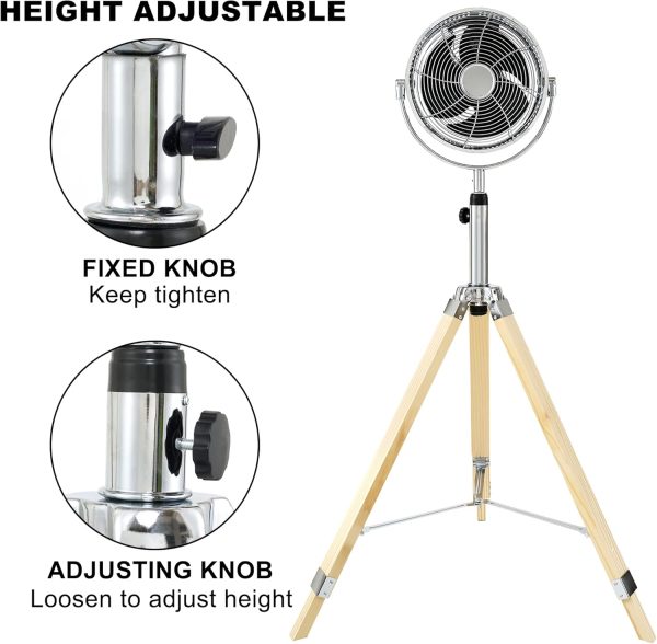 Simple Deluxe Tripod Pedestal Fan, 3 Speed Adjustment, Multiple Wide Angle - Image 7