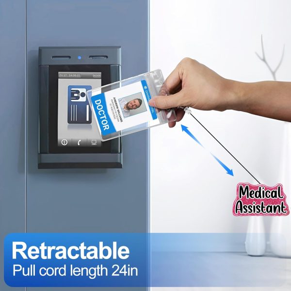 Plifal Medical Assistant MA Badge Reel Holder Retractable with ID Clip for - Image 4