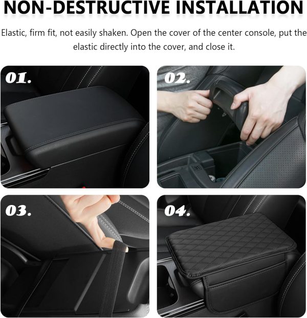 Upgraded Car Center Console Cover,Microfiber Leather Car Armrest Cover - Image 5