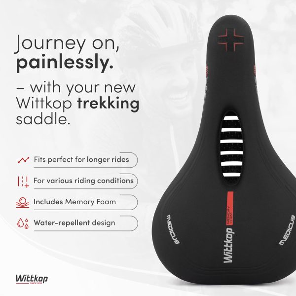Wittkop Bike Seat I Bicycle Seat for Men and Women, Waterproof Bike Saddle - Image 2