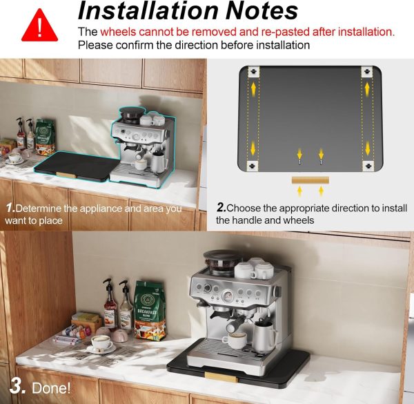 GSlife Sliding Tray for Coffee Maker - Appliance Slider with Removable Mat - Image 6