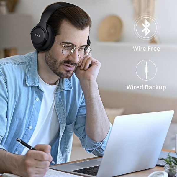KVIDIO [Updated Bluetooth Headphones Over Ear, 65 Hours Playtime Wireless - Image 4