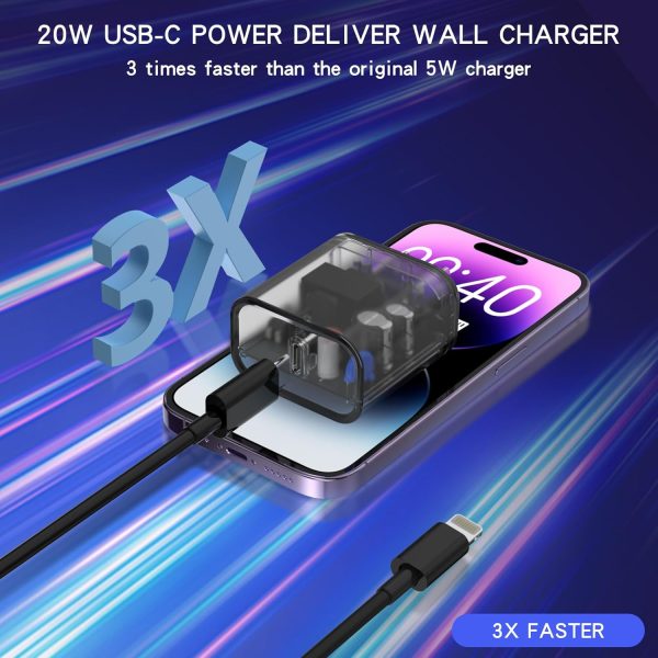 Phone Charger [MFi Certified] 3 Pack 20W PD USB C Wall Fast Charger Adapter - Image 3