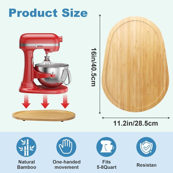 Food-Grade Bamboo Mixer Slider for KitchenAid 5-8 Qt Bowl Lift Stand Mixer, - Image 8
