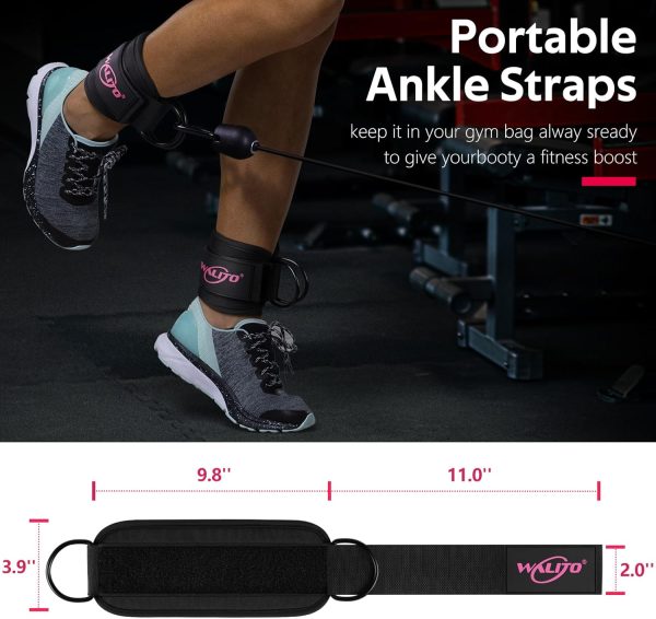 WALITO Gym Ankle Straps for Working Out - Glute Ankle Cuff Kickback Strap, - Image 3