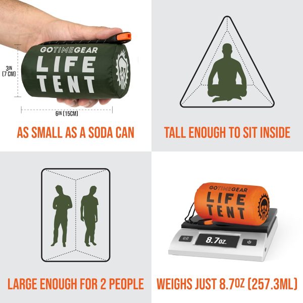 Go Time Gear Survival Life Tent • 2 Person Mylar Emergency Shelter Tube - Image 3