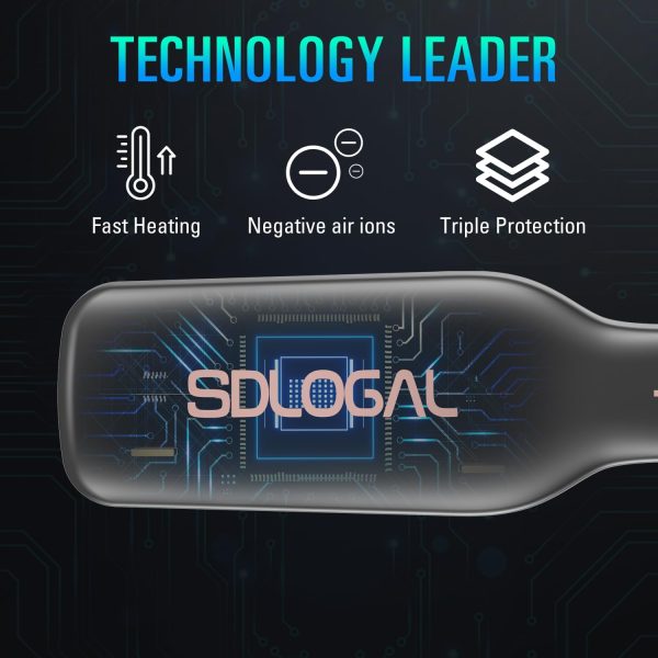 SDLOGAL Hair Straightener Brush, Hair Straightener Comb Straightening Brush - Image 7