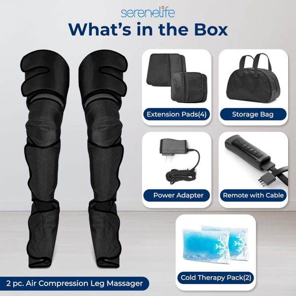 SereneLife Air Compression Leg Massager, Full Leg Massager with Heat and - Image 8