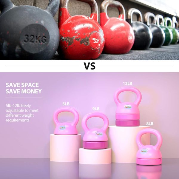 TopMade Adjustable Kettlebell - 5, 8, 9,12lb Kettlebell Weights Set for - Image 3