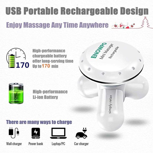 Handheld Mini Back Massager Percussion Electric Rechargeable Full Body - Image 4