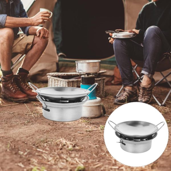 UPKOCH 1 Set Stainless Steel Hot Pot with Alcohol Stove, Portable Spirit - Image 6