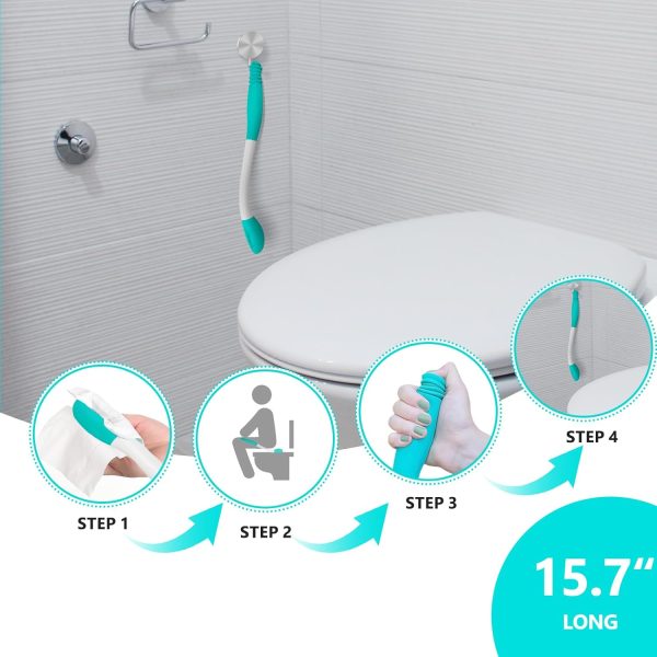 Toilet Aid Set for Wiping,Including Long Handle Butt Wiper Shower Brush - Image 2