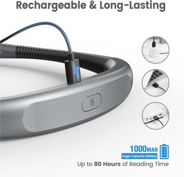Glocusent Book Light, 3-Color & 6-Brightness Reading Light, Bendable Neck - Image 3