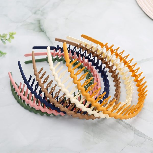 WOVOWOVO Plastic Hair Bands with Teeth, 10 Packs Thin Headbands for Women - Image 7