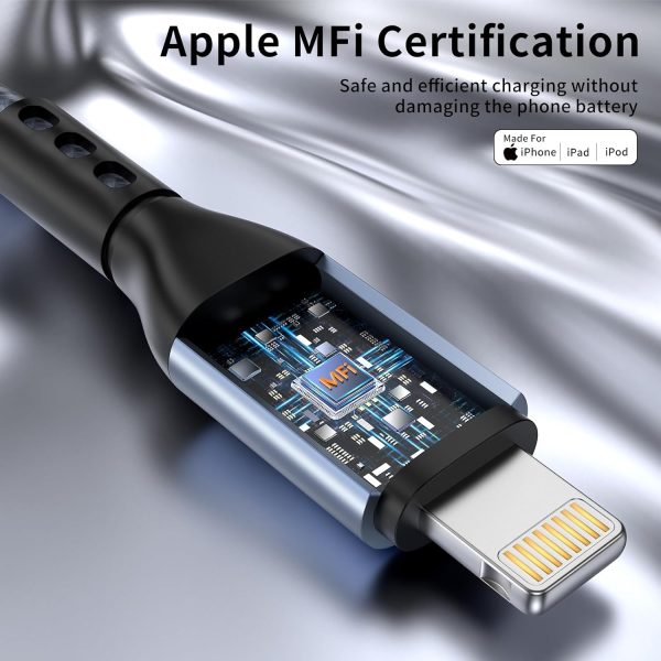iPhone Charger, 3pack 10FT Apple MFi Certified Long Lightning Cable Fast - Image 2