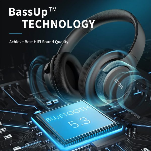 KVIDIO [Updated Bluetooth Headphones Over Ear, 65 Hours Playtime Wireless - Image 3