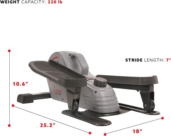 Sunny Health & Fitness 2 in 1 Sit/Stand Mini Elliptical Machine, Portable - Image 6