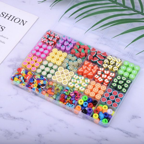 1000PCS Polymer Clay Beads Bracelet Making kit, 24 Style Cute Fun Beads - Image 3