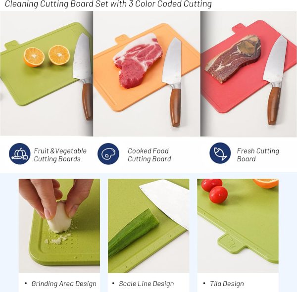 Modern Smart Cutting Boards with Storage Stand, Cleaning Cutting Board Set - Image 5