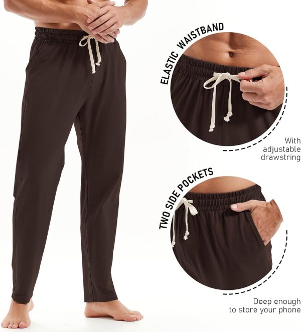 AMY COULEE Mens Cotton Yoga Pants Running Workout Lightweight Sweatpants - Image 3