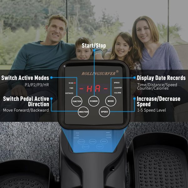 Under Desk Elliptical Machine, Adjustable Speeds Elliptical Trainer with - Image 4