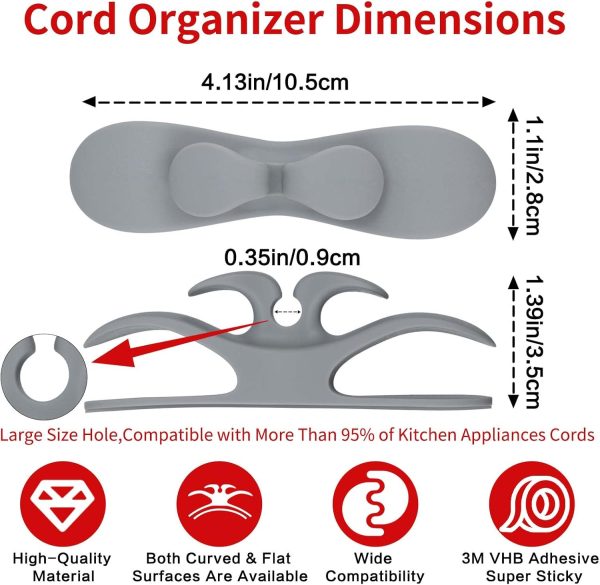 Cord Organizer for Appliances, 4 Pcs Upgrade Design Cord Wrappers for - Image 2