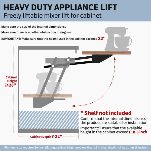Upgraded Mixer Lift for Cabinet, Appliance Lift with Soft-Close, - Image 3