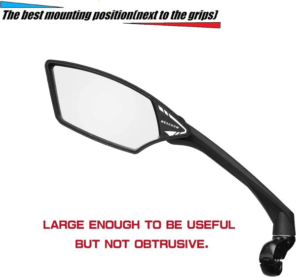 MEACHOW New Scratch Resistant Glass Lens,Handlebar Bike Mirror, Rotatable - Image 7
