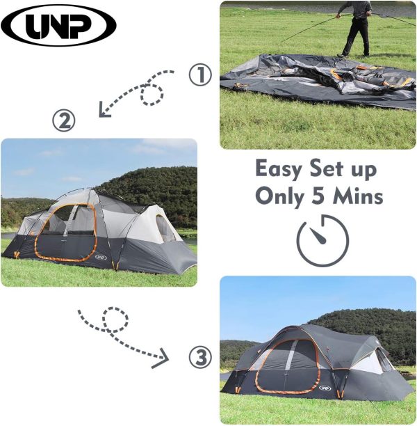 UNP Camping Tent 10-Person-Family Tents, Parties, Music Festival Tent, Big, - Image 7