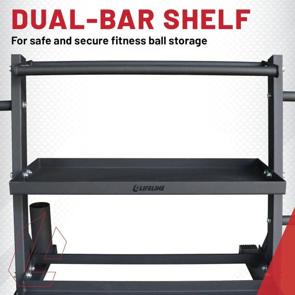 Lifeline Fitness Home Gym 3-Shelf Dumbbell and Kettlebell Storage Rack with - Image 3