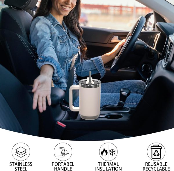 40 oz Tumbler with Handle,Tumbler with Lid and Straw,Double Wall Insulated - Image 4