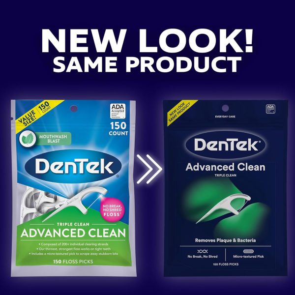 DenTek Triple Clean Advanced Clean Floss Picks, No Break & No Shred Floss, - Image 2