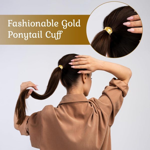 4Pcs Gold Ponytail Hair Clips - Metal Ponytail Holder Gold High Ponytail - Image 6