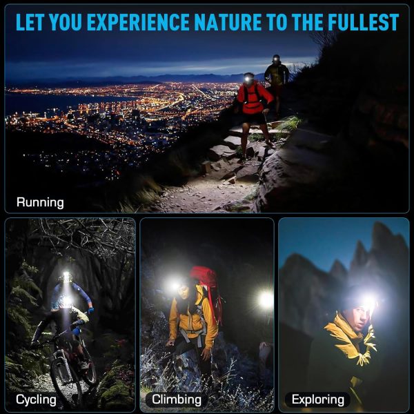 LED Rechargeable Headlamp, 900000 Lumens Super Bright with 5 Modes & IPX7 - Image 8