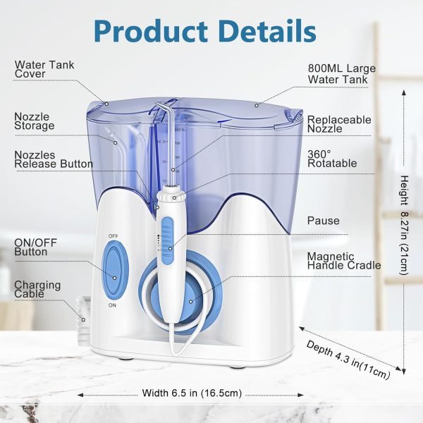 H2ofloss® Dental Water Flosser for Teeth Cleaning with 13 Multifunctional - Image 4