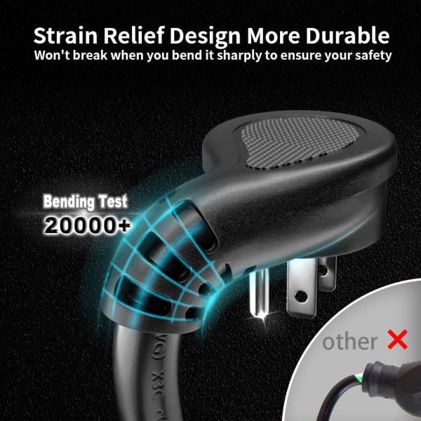 HUANCHAIN 14 Gauge 15 FT Flat Plug Extension Cord Black Indoor Outdoor, - Image 4