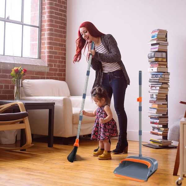 kelamayi Upgrade Broom and Dustpan Set, Self-Cleaning with Dustpan Teeth, - Image 7
