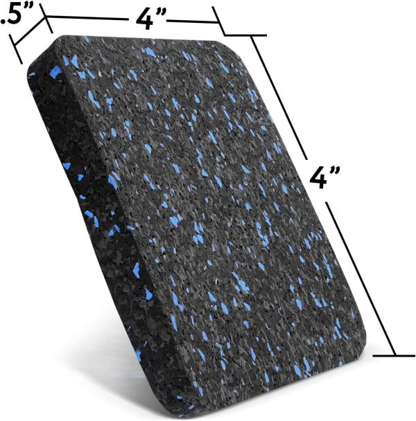 IMPRESA 6 Pack Exercise Equipment Mat 4"x 4"x 0.5" Pads - Treadmill Mat for - Image 2