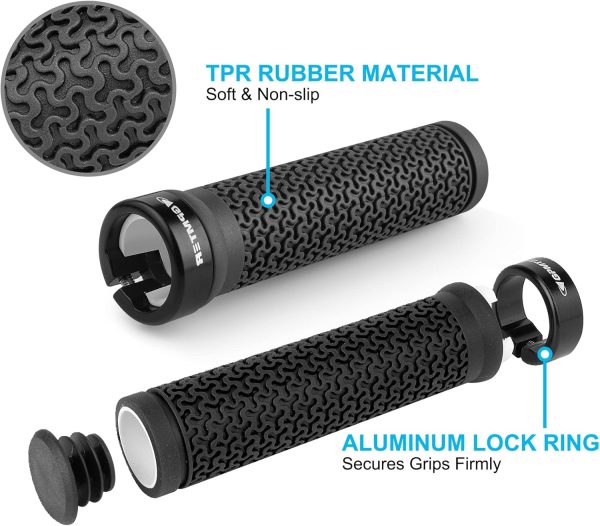 Bike Handlebar Grips, Single Lock on Bicycle Handle Bar, for BMX, Mountain, - Image 4
