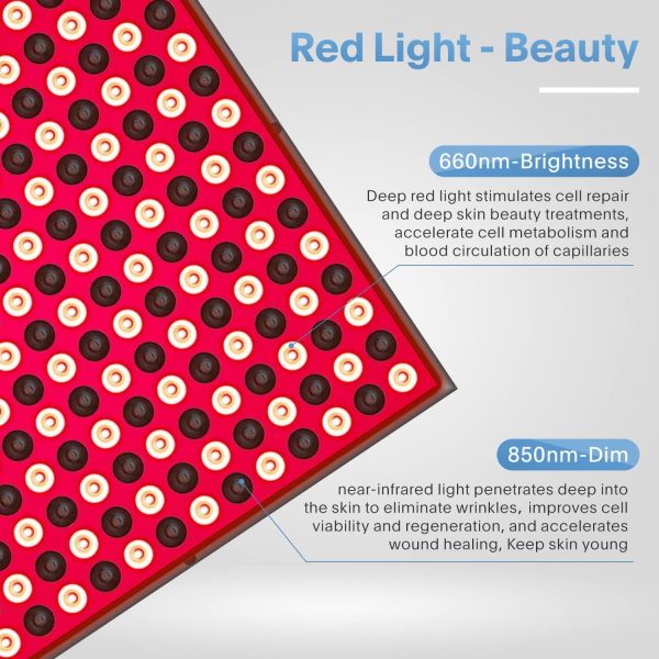 Red-Light-Therapy, LED 660nm and Near Infrared 850nm Light Combo-Red Light - Image 2