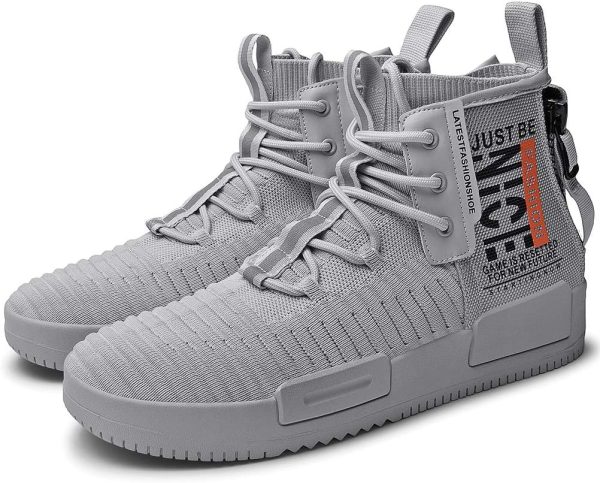 RUNMAXX Mens Fashion Walking Lace Up High Top Shoes Stylish Running - Image 4