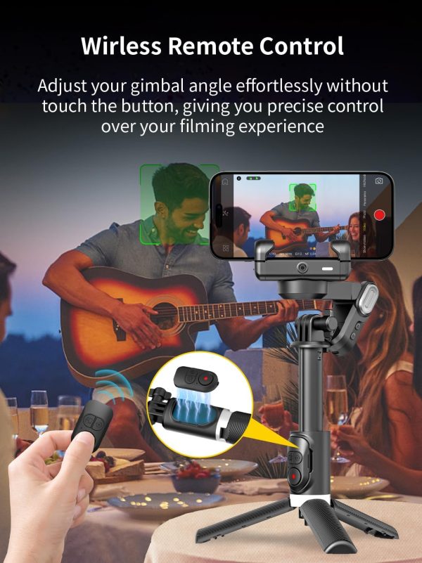 Gimbal Stabilizer for Smartphone, 2-Axis Phone Gimbal w/360° Rotation for - Image 5