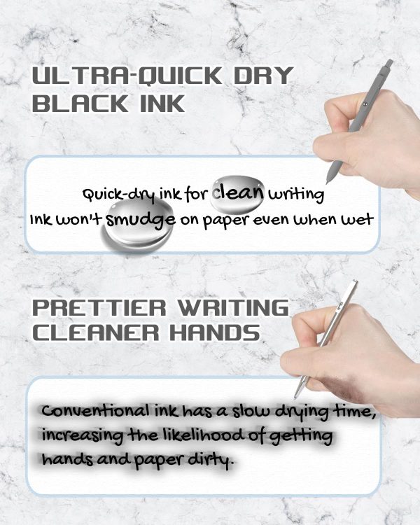 6pcs Gel Pens,0.5mm Fine Point Black Ink Pens With Smooth Wirting,Qucik Dry - Image 2