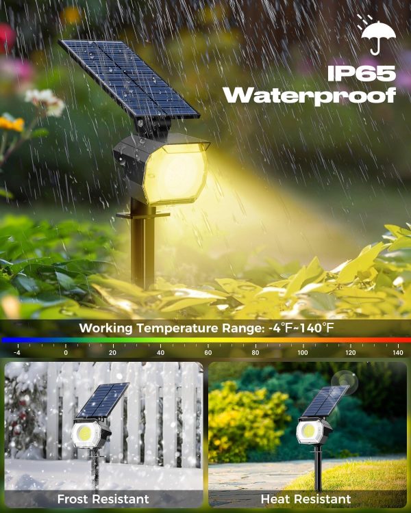 btfarm 8 Pack Solar Lights Outdoor Waterproof IP65, 52 LED Solar Spot - Image 3