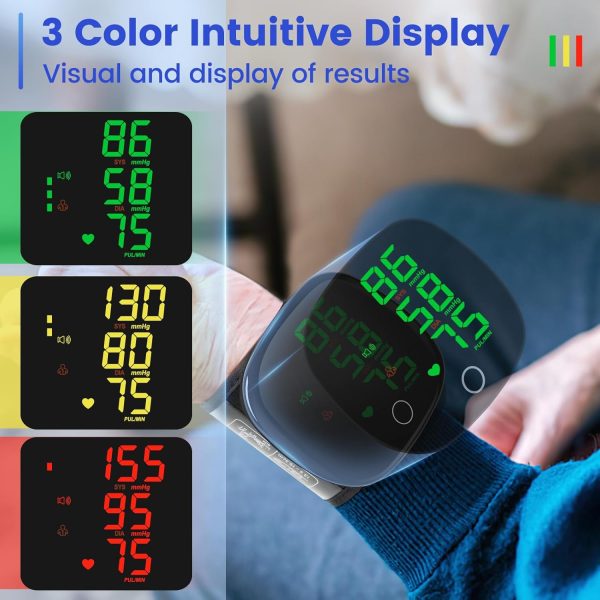 Wrist Blood Pressure Monitor, 2 x 99 Readings, Digital, Rechargeable, Voice - Image 4