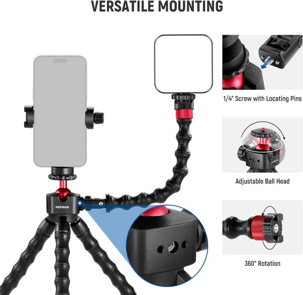 NEEWER T91 Flexible Tripod for iPhone Mini Cellphone Tripod Stand for Vlog, - Image 3