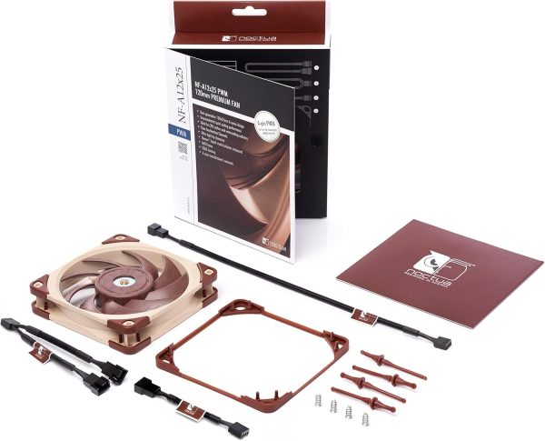 Noctua NF-A12x25 PWM, Premium Quiet Fan, 4-Pin (120mm, Brown) - Image 4