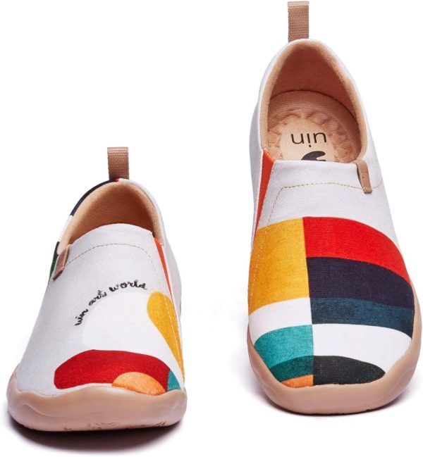 UIN Women's Fashion Floral Art Sneaker Painted Canvas Slip-On Ladies Travel - Image 2