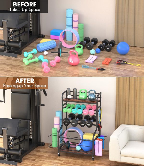 Weight Rack for Dumbbells, All in One Home Gym Storage Rack for Yoga Mat - Image 5
